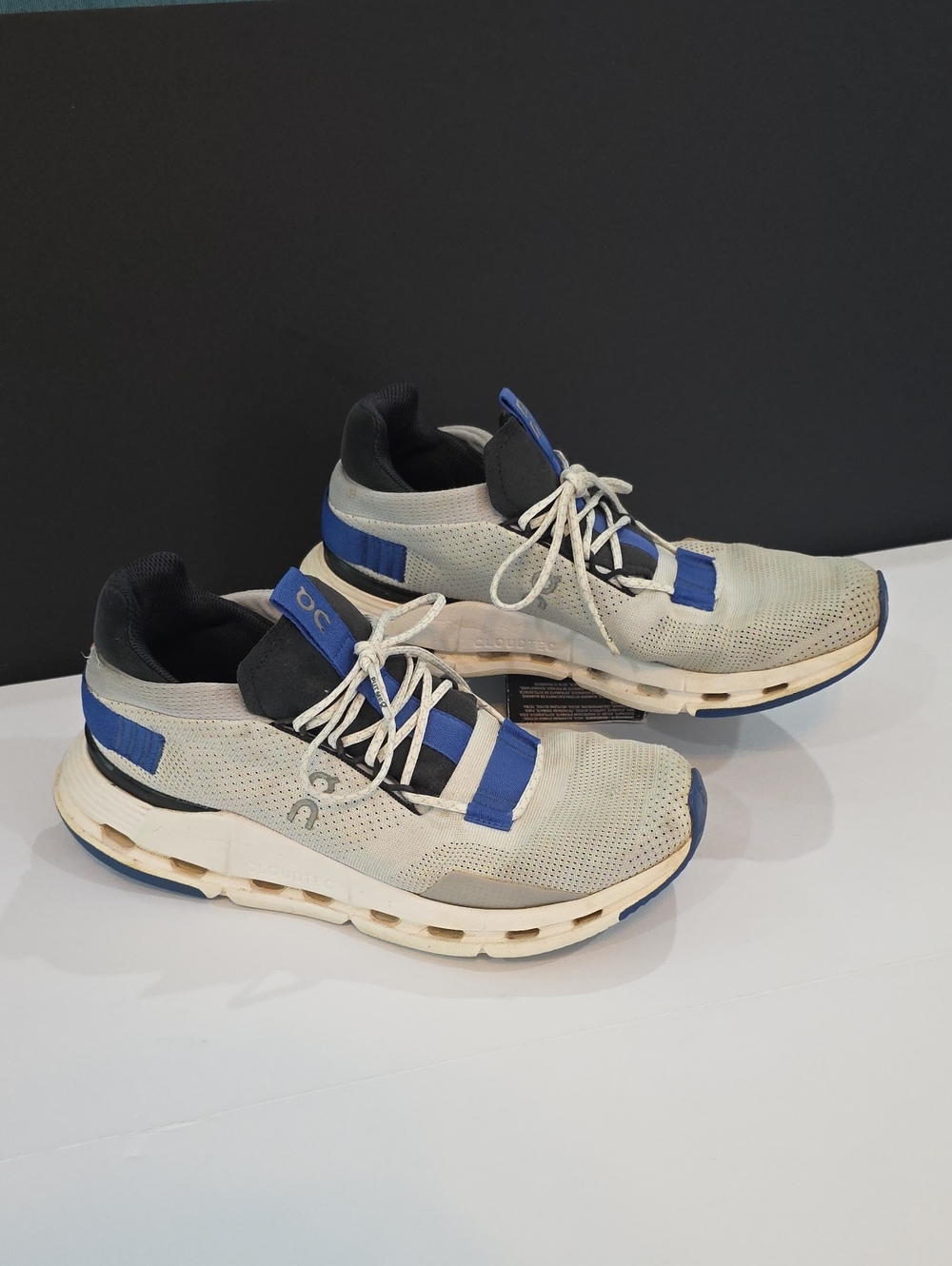 On Running CloudNova Women’s Athletic Sneakers in White and Blue Size 8.5